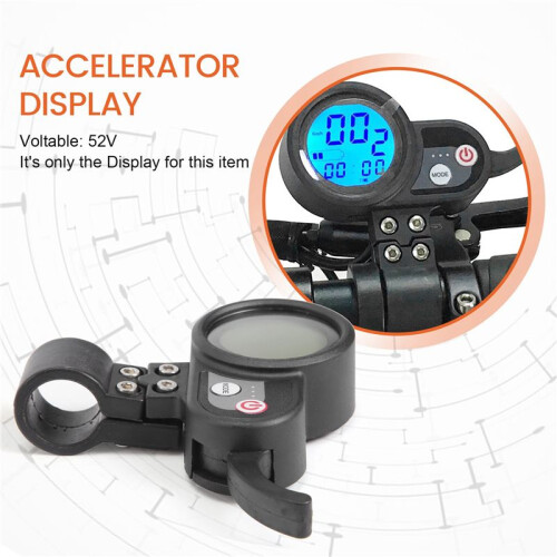Electric Scooter LCD Screen with Accelerator Use for 10Inch Electric Scooters Display,52V 2