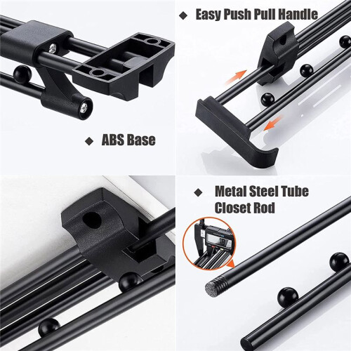 Pack de 2 VarãO ExtensíVel para Cabide ExtensíVel para Roupeiro Cabide de VarãO AjustáVel 2