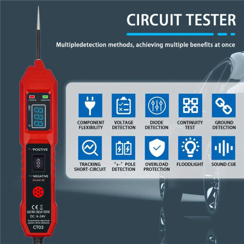 Car Circuit Tester with LED Voltage Display for Power Probe Kit for 3.5-36V  Vehicles 1