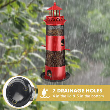 Vogelvoeders voor Buiten Hangend, Eekhoornbestendig Wild Vogelvoeder voor Buiten, Metalen Vogelzaadvoeder voor Vogels Zwart