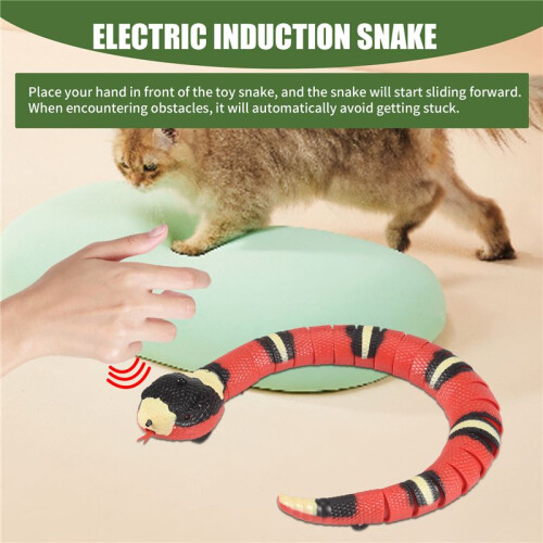 Sensing Snake Toy,Cat Interactive Toys USB Rechargeable Realistic Simulation Electric Snake Toy 2