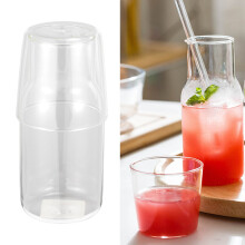 Jarra de Agua con Vaso Botella de Agua Caliente Fría de Vidrio Juegos de Tazas Jarra de Agua de Cabecera Botella de Resistencia a Altas Temperaturas