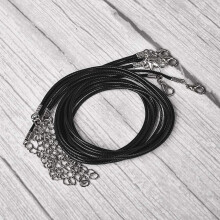 20 Pieces 20 Inches Black Waxed Necklace Cord with Clasp Bulk for Bracelet Necklace and Jewelry Making