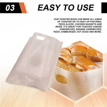 12 StüCk Wiederverwendbarer Toaster Beutel Antihaft Brot Backen Beutel Sandwich Beutel Toast Mikrowelle Heizung GebäCk Werkzeuge 17X19Cm