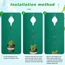 6 Pack Plant Pulley Retractable Hanger Plant Pulley Adjustable Height Wheel for Hanging Plants Indoor White