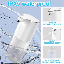 Automatischer FlüSsigseifenspender, 13,5 Oz/400 Ml Wandseifenspender, Wiederaufladbar Über USB, BerüHrungslose Hand- und Geschirrseife A