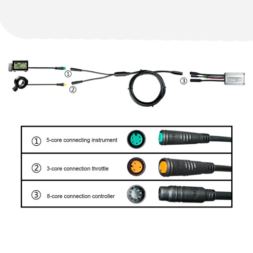 Universal 1T2 Cable Wire 1In2 Bus Cable for KT EBike Mid-Drive Motor Bicycle Modification Accessories 2