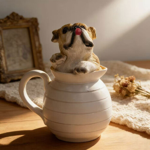 Lovely Handcrafted Dog Statue Bright Color Decorative-1 2