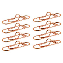 Pack van 8 stuks kleurrijke hart paperclips pen clip-rosé goud
