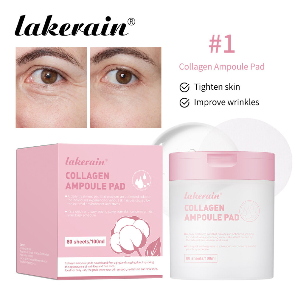 (#1Collagen Ampoule Pad) Lakerain toner cotton tablets cotton pad wet compress facial hydrating bao moisturizing lotion