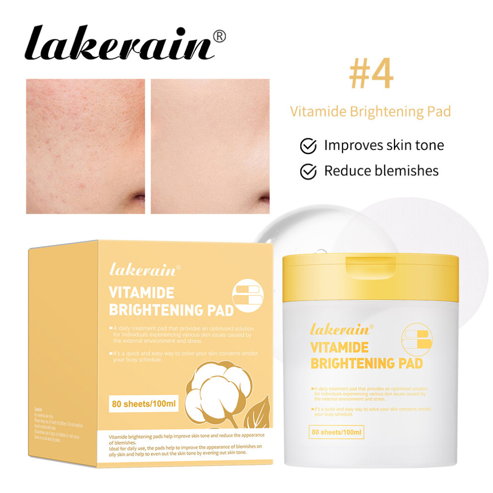 (#4Vitamide Brightening Pad) Lakerain toner cotton tablets cotton pad wet compress facial hydrating bao moisturizing lotion