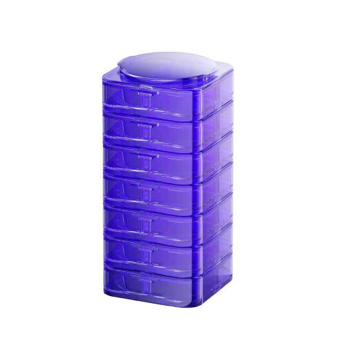 Récipient à médicaments Miniature avec espaces séparés,-Violet 7