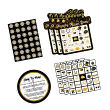 38Pcs Happy New Year Theme Bingo Desktop Game Cards Party