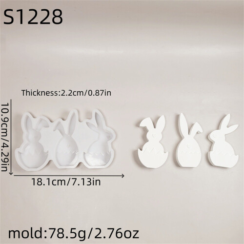Silikon-Bastelform für Hasen-Eier-Muschel-Ornamente zur 2