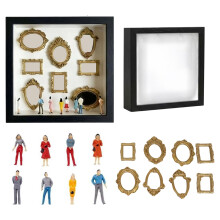 DIY Mini Museen Silhouetten Box, Schatten-Schwarz Ohne Lichter