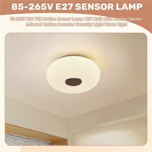 85-265V E27 PIR Motion Sensor Lamp 12W Bulb with Motion Sensor Infrared Motion Detector Security Light Warm Light 1