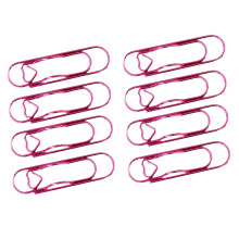 8Pcs Heart Design Metal Document Clips Hardened Carbon-pink