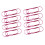 8Pcs Heart Design Metal Document Clips Hardened Carbon-pink 1