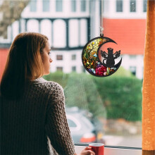 Pet Acrylic Disc Viewed From the Moon, Porch Decorations Pet Sympathy Gift to Commemorate Loss