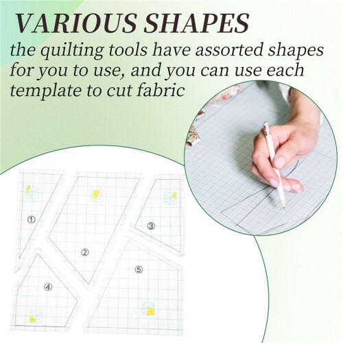 5 Pezzi Quilting Template Set Macchina da Cucire Righello DIY Mano Patchwork Quilting Righello Trapunta Modelli Modelli Quadrati 2