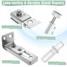 Bi-Fold Door Hardware Repair Kit - Hardware Kit for 2.22Inch to 2.54Inch Track,Folding Pocket Door Replacement Parts Kit