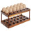 Wooden Double Layer Egg Holder, Kitchen 2 Tier Fresh Egg Storage Rack Basket,Eggs Tray Organizer for Countertop 2