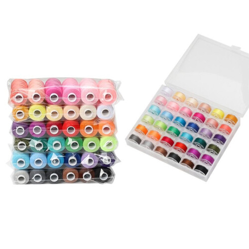 72pcs Sewing Thread Kit, 36 Colors Sewing Machine Threads, Prewound Bobbins Sewing Threads Kit, 400 Yards Per Spools