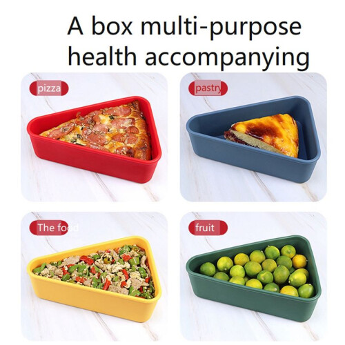 Pizza Leftover Storage Container,Pizza Organizer Box Save Space Reusable Pizza Slicone Storage Container 2