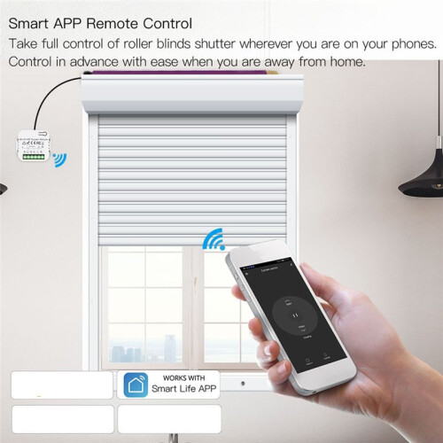 Tuya  Life WiFi 433Mhz Blind Curtain  with RF Remote for Electric Roller Shutter Control, 2RC 1RE 2