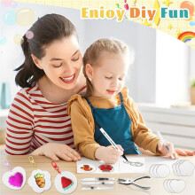 Disegno Magico 3D con Texture Magica, Pittura su Schiuma per Bambini, Kit per Pittura su Carta con Texture In Schiuma, Portachiavi DIY con Impronta di
