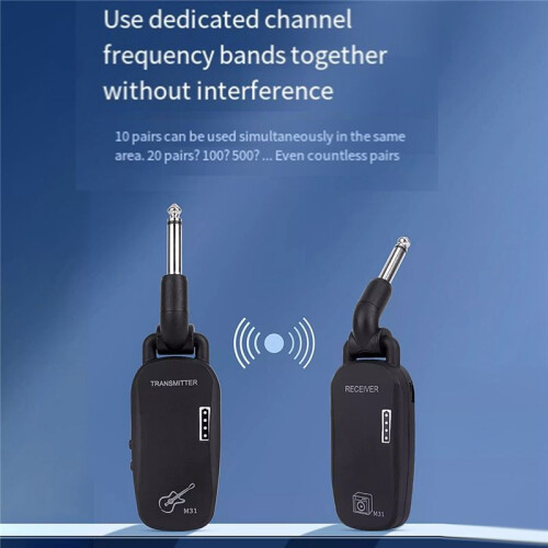 M31 Guitar Wireless System LjudsäNdare Mottagare Pickup USB Uppladdningsbart TråDlöSt System för Elgitarrbas 1