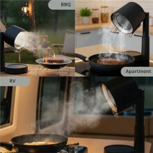 Portable Range Hood - RV Cooktop Absorber, Air Vent Filter System, 3-Speed Smokeless Fans-EU Plug
