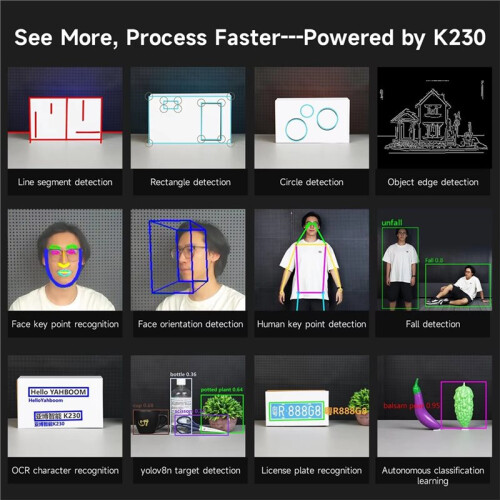 K230 Al Visual Recognition Camera Module with 2.4-Inch HD Touch Screen Large Memory for Robot Kit, with Fixed Bracket 2