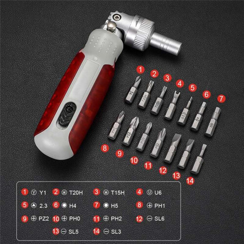 Multi Angle Bidirectional Ratchet Screwdriver Set 15 in 1 Torx Magnetic Screw Driver Bit Precision Screwdrivers A 1