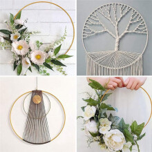 Metal Floral Hoops with 10 PCS Place Card Holders, Metal Wreath Ring, Wreath Hoop, 30 CM Metal Floral Hoop for Wedding