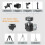 2X for    Panoramic Tripod  + Cold Shoe Mount Adapter for DSLR Camera Tripod Phone Mount Max Load 2.5kg 3