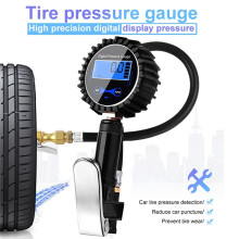 Medidor Digital de Pressão de Pneus Medidor de Pressão de Pneus de Liga de Alumínio Linha de Ar Clip- Bomba de Pneu para Motocicleta Auto