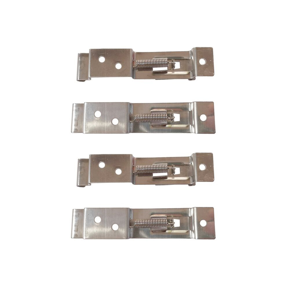 4Pcs Rectangular Car License Plate Spring Loaded Stainless Steel Bracket Cars Frame Holder Clamps Trailer 6033189718194