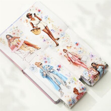 Bloom &  Wide PET Tape, Single Roll, Original-Designs, Flower Girls Decorative, Characters Figures, Clear Adhesive