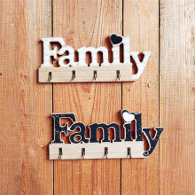 Wooden Home Decoration Key Holder,Self Adhesive or Drilling Key Rack,Key Hook Wall Mounted,Key Holder for the Home Black
