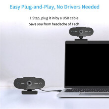 3X Webcam 1080P -PC-USB-Kamera 1080P-Kamera Professionelle HD-Webcam mit Mikrofon für Computer-Büro-Spiele-Streaming
