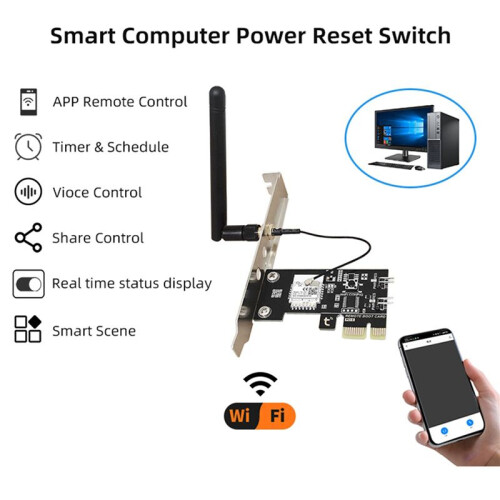 2X TUYA  Computer Power Reset  WiFi Computer /Off  Module APP Control Timer/Voice Control 1