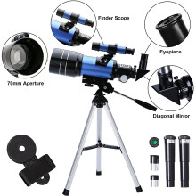 Telescope for Adults & Kids,70mm Aperture (15X-150X) Portable Refractor Telescopes for Beginners, 300mm Travel Telescope