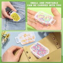 Small Bead Organizers with Lids, for Collecting Jewelry, Bead, Sticker, with Hinged Lid Transparent Supply Case B