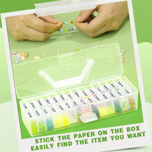Small Bead Organizers with Lids, for Collecting Jewelry, Bead, Sticker, with Hinged Lid Transparent Supply Case A