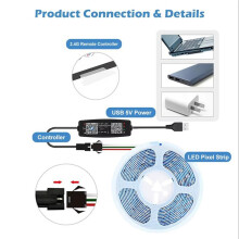 3X WS2812B LED-Controller APP-Bediening Muziekcontroller voor SK6812 WS2811 WS2812 LED Pixel Light Strip USB 5V