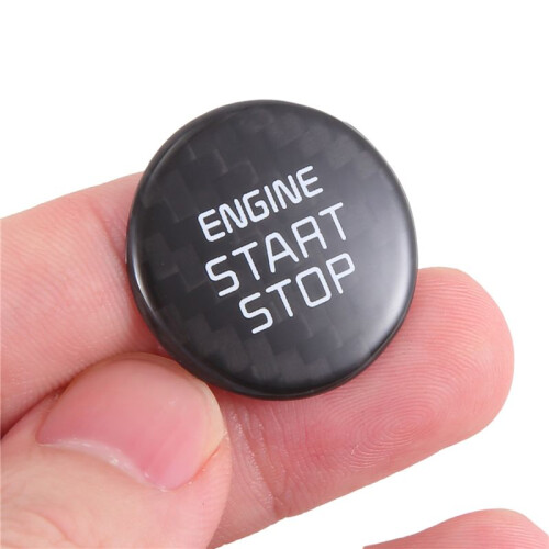 Real Kolfiber One-Key Start Stop Button Motor Button Cover Sticker för  Stinger 2018-2022 Kolfiber Pattern 1
