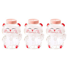 User Friendly Bear Shape Glass Cup With Straw Leak Proof- 3 3