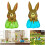 Figurine de lapin de pâques en résine fabriquée à la main,-Vert 3
