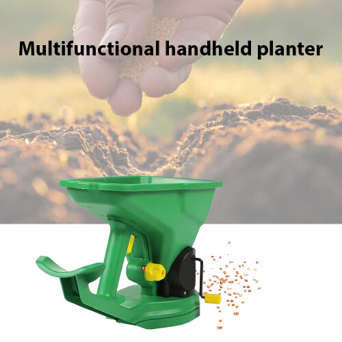 1.5L Handheld Seed Spreader 32.4cm Green Adjustable Small Seeder 1